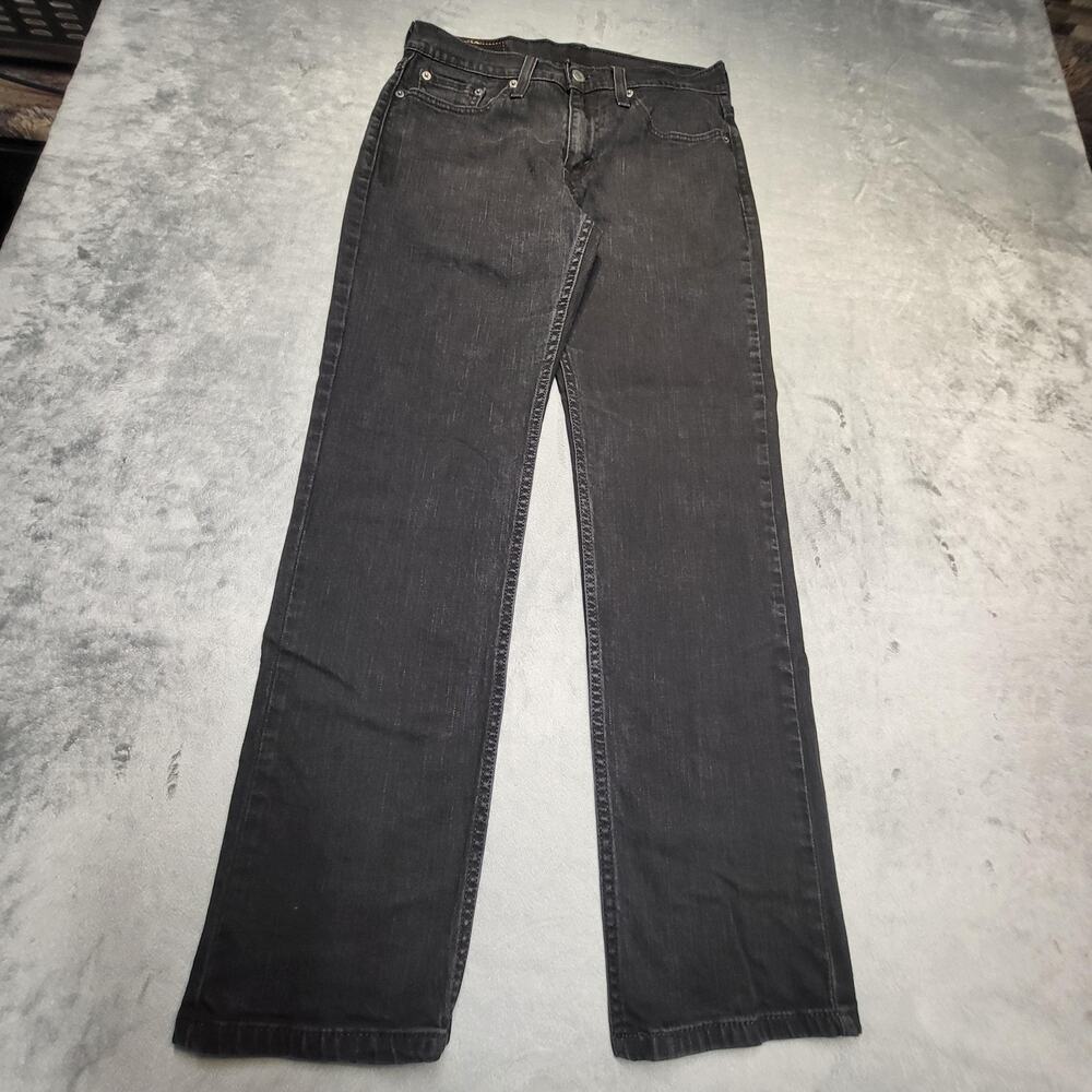Levi's 514 Jeans Mens 29x30 Black Straight Regular Fit Dark Wash Denim Stretch